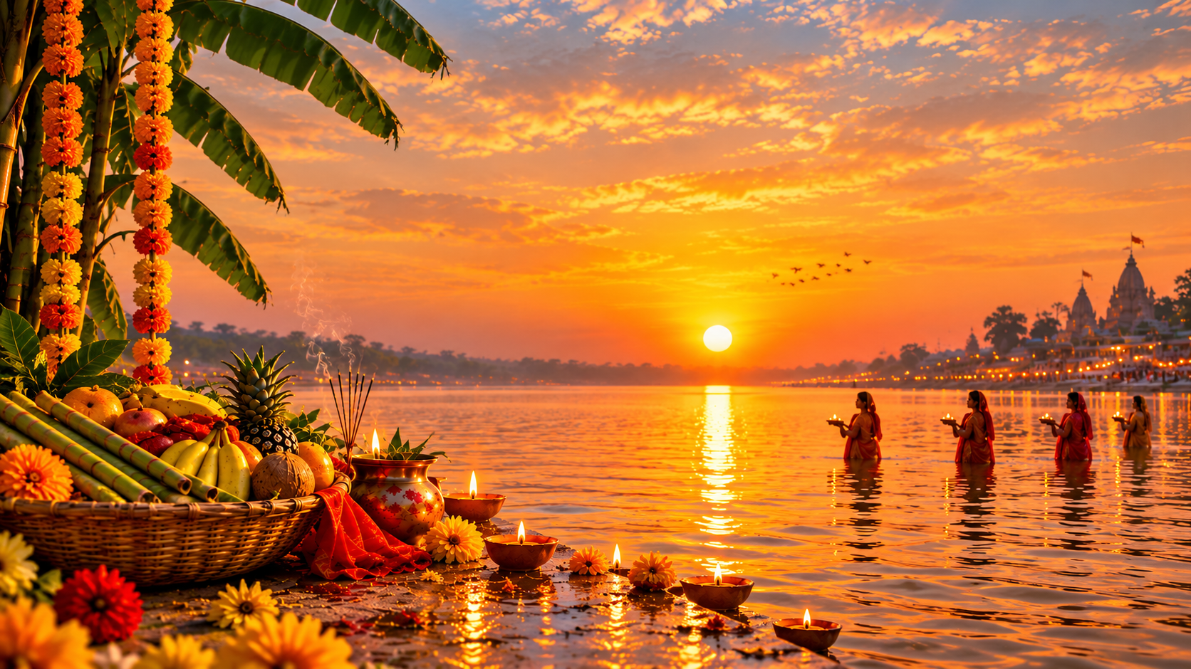 Chhath Puja at a riverside ghat